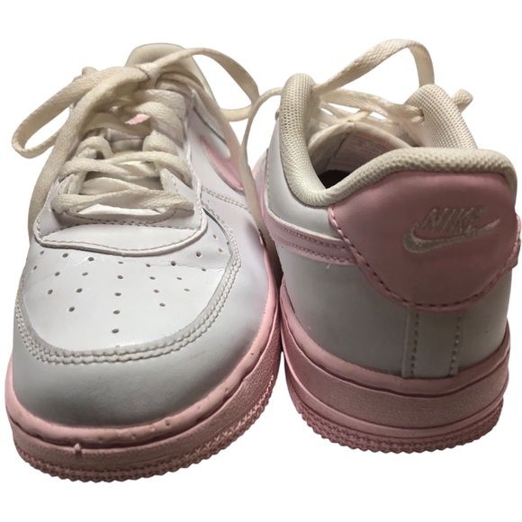 Nike Air Force 1 Low White and Pink Sneakers.Size Y2 Youth Pre Owned Excellent - Picture 7 of 11